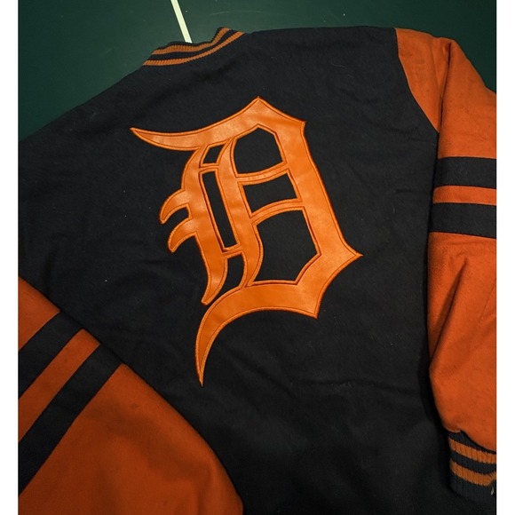 Vintage JH Design Detroit Tigers Reversible Wool Bomber‎ Jacket Men's 2XL XXL - Picture 8 of 16